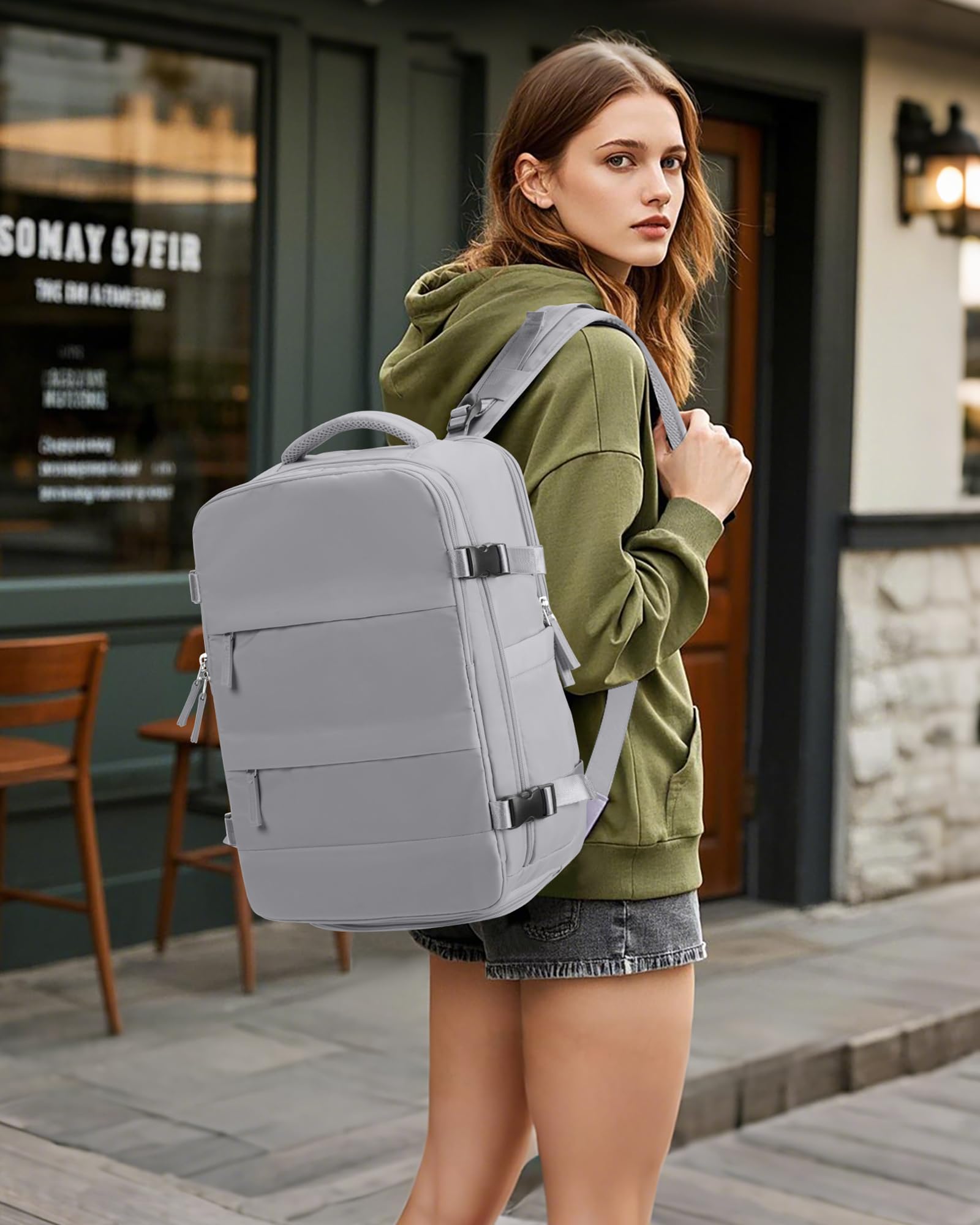 BJLFS Borse da Cabina per Ryanair 40x30x20 Zaino Wizzair Sottovuoto da viaggio 40x20x25 Bagaglio a Mano con compressione sottovuoto,Zaino Easyjet 45x36x20,Zaini Casual per laptop da 14 pollici