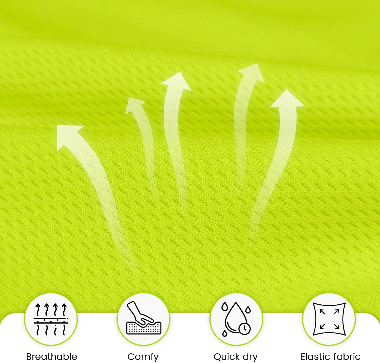 Hi Vis Shirts for Men, High Visibility Shirts with Hood, Safety Shirts with Long Sleeves, Construction Work Shirts for Men, Lightweight, Breathable, UCH-Yellow XL - Image 3