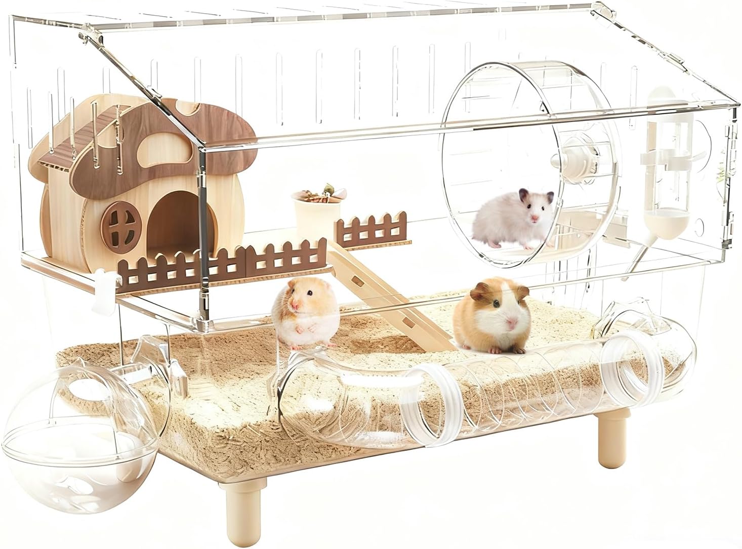 Großes Hamstergehege, Acryl-transparentes Hamstergehege, geräumiger Behälter für Hamster, für kleine Tierliebhaber, Indoor-Reisen und Übungen