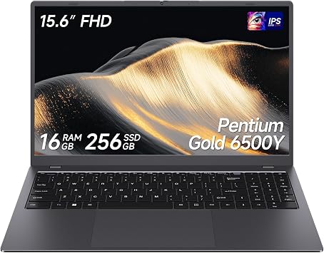 2026 Laptop, Pentium Gold 6500Y ProcessorUp to 3.4GHz,12GB RAM 256GB SSD,15.6 Inch FHD IPS Display, 5000mAh Battery,Type-C,Portable Laptops Computer for Business Office Home
