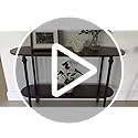 GarveeHome Entryway Table, 43.3" Long Console Table with Storage, 2 Tier Wood Console Table with Metal Frame and MDF, Sofa Tables Behind Couch, Hallway Table for Foyer-Grey