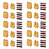 AUTOUTLET 20PCS 10Pairs XT30 Bullet Connectors Plugs Male & Female with Heat Shrink for RC Car/Boat/LiPo Battery