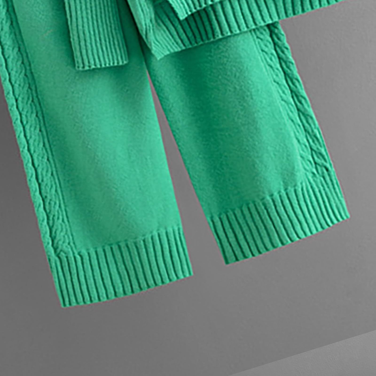 Generico Pigiami Due Pezzi da Donna Estivo Eleganti Pantaloni A Gamba Larga Maglione A Collo Maniche Lunghe Tinta Unita Autunno Inverno da Donna Versione Completo Estivo Pigiama