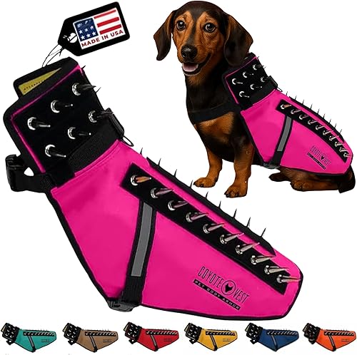 CoyoteVest Chaleco de protección de arnés para perro, accesorios reflectantes para perro con picos para proteger a tu mascota de ataques de animales