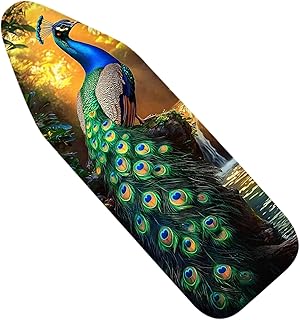 Nuxovilar Colorful Peacock Pattern Ironing Board Cover, 15 * 54inch, Fits Most Standard Boards, Ironing Accessory, Home Decor
