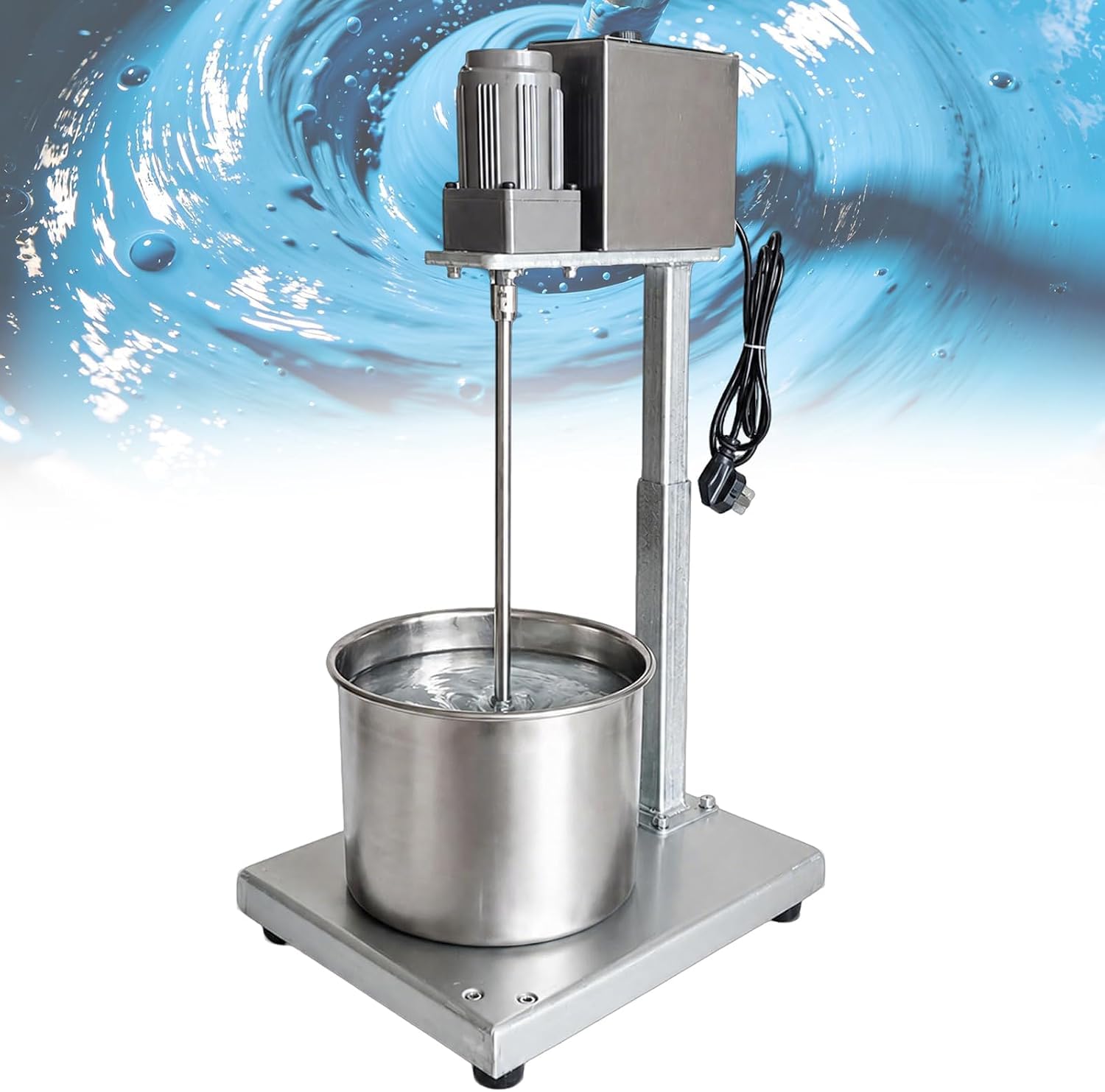 Miscelatore Elettrico per Vernici Regolabile con Albero in Acciaio Inox 304, Altezza 30-48 cm, Base Stabile per Uso in Officina e Laboratorio.