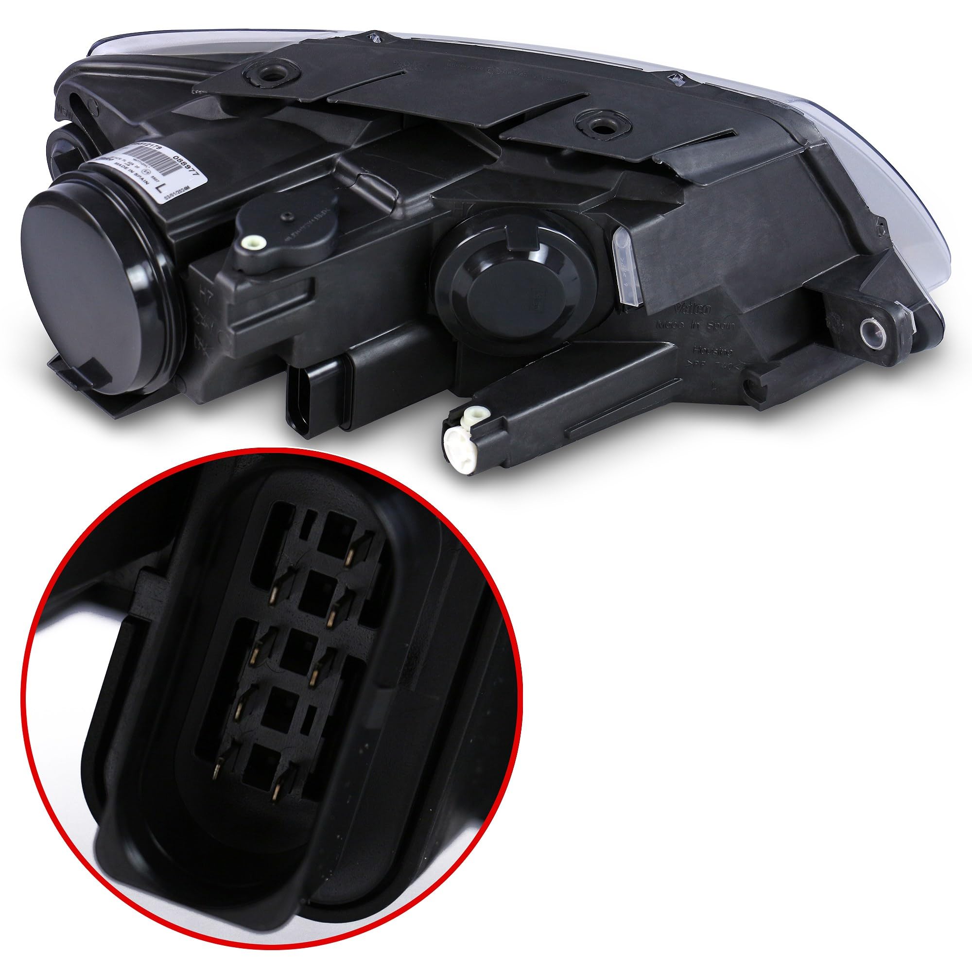 Valeo Faro Principal Izquierdo Halógeno de Alto Rendimiento 88977 - Para VOLKSWAGEN Passat VII 03/2005 > 11/2010 - Frontal - Lado Izquierdo - Pack de 1
