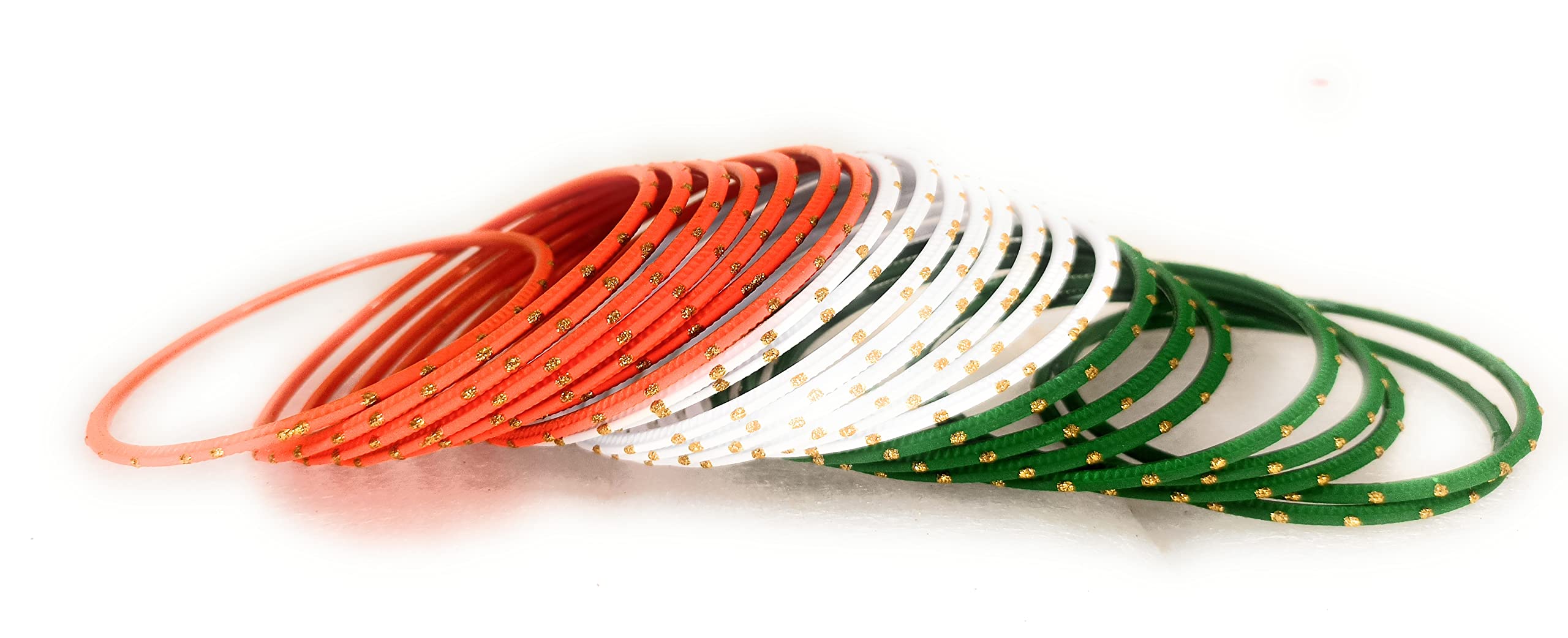 SBS Tri color Bangle set of 24 bangles for women and girls (Tricolor Matt finish with Golden dots, 2.6) (B09MWDXDJL) Amazon Price History, Amazon Price Tracker