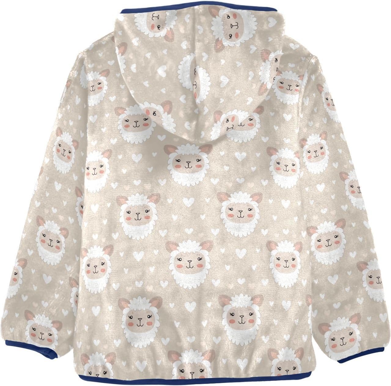 Cute Alpaca Heart Boys Fleece Coat,Children's Zip-Up Hoodie Jacket,Baby Warm Fashion Outerwear 3-10T,A113459