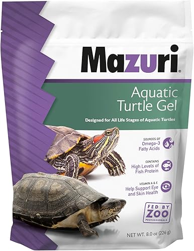 Mazuri Alimento para tortugas acuáticas, gel fácil de servir, fórmula de agua dulce, bolsa de 8 onzas (8 onzas)
