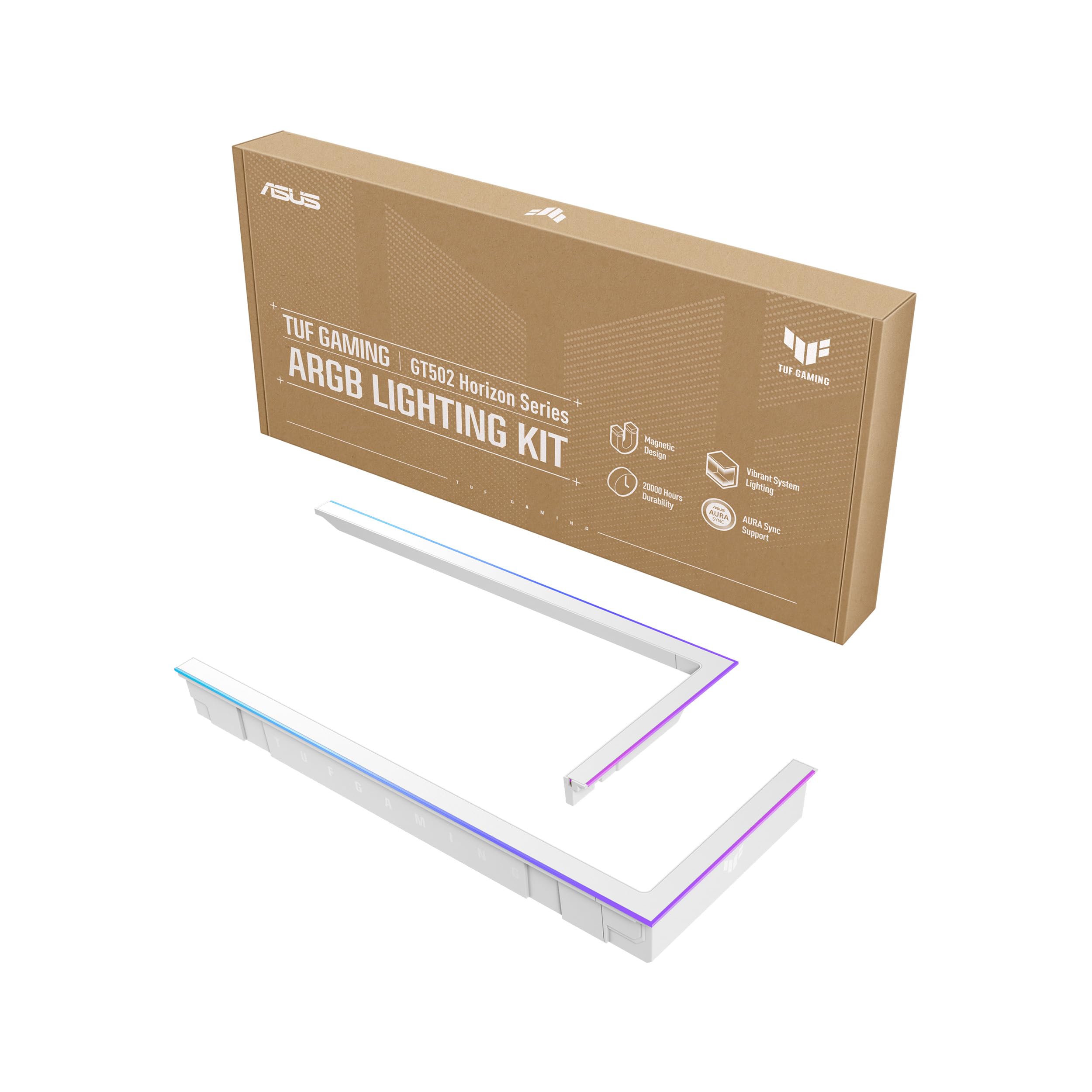 ASUS TUF Gaming GT502 Horizon ARGB Lighting Kit White (Magnetic Design, Aura Sync, Up to 20,000 Hours Shelf Life, White)