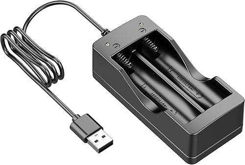 Miniatura 4 de 6 piezas de batería recargable de 9900mAh 18660 de 3.7V y cargador de baterías USB de 2 bahías adecuado para linternas de 18650, lámparas frontales,