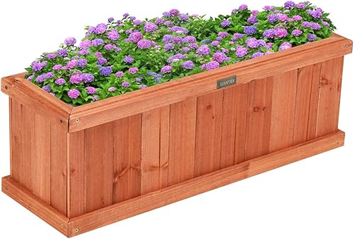 Miniatura 10 de Giantex Cama elevada de jardín para plantas de flores o verduras, caja de plantas para jardín, caja de madera para plantar (36 pulgadas LX7 pulgadas