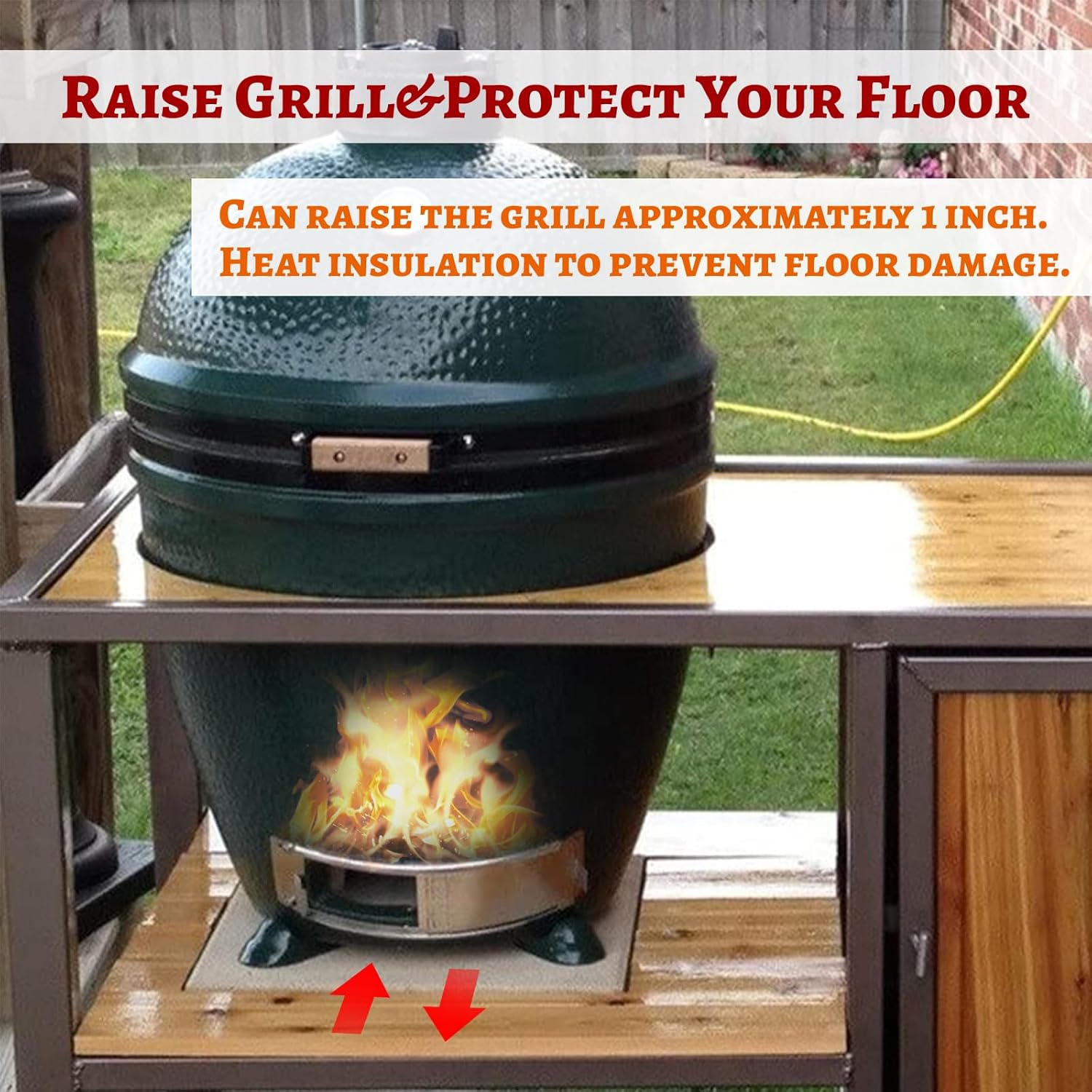 BBQ Ceramic Feet Shoes For Big Green Color Egg,Dracarys Grill Shoes Green Grill Egg Base Feet Accessories Used to Place Grill on A Combustible Material Built-in Application(not for Mini-Max)-set of 4