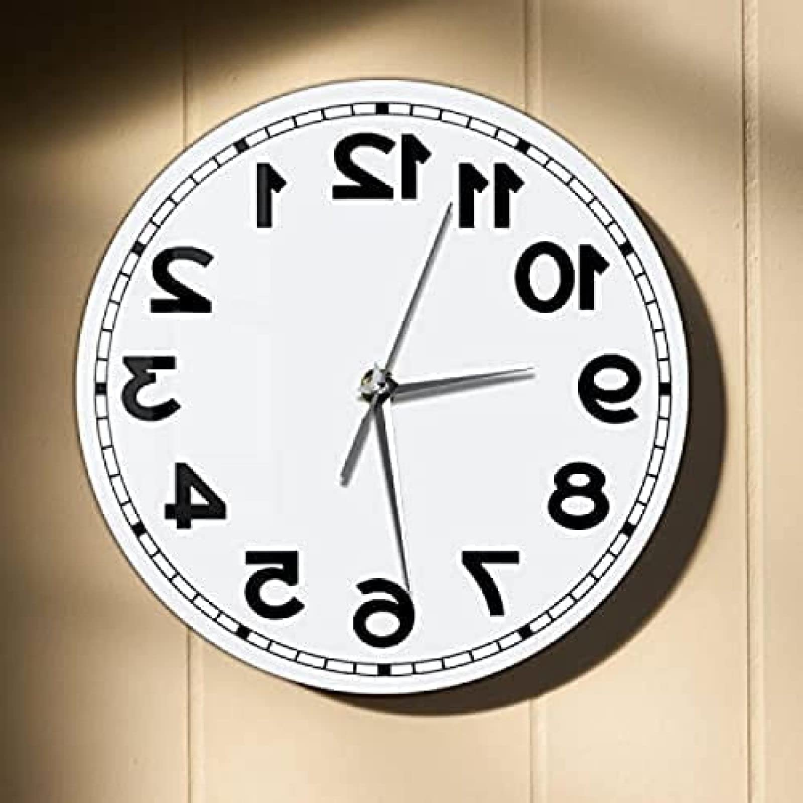 Amazon.co.jp: サイレント壁時計非カチカチ 12 インチ逆数字