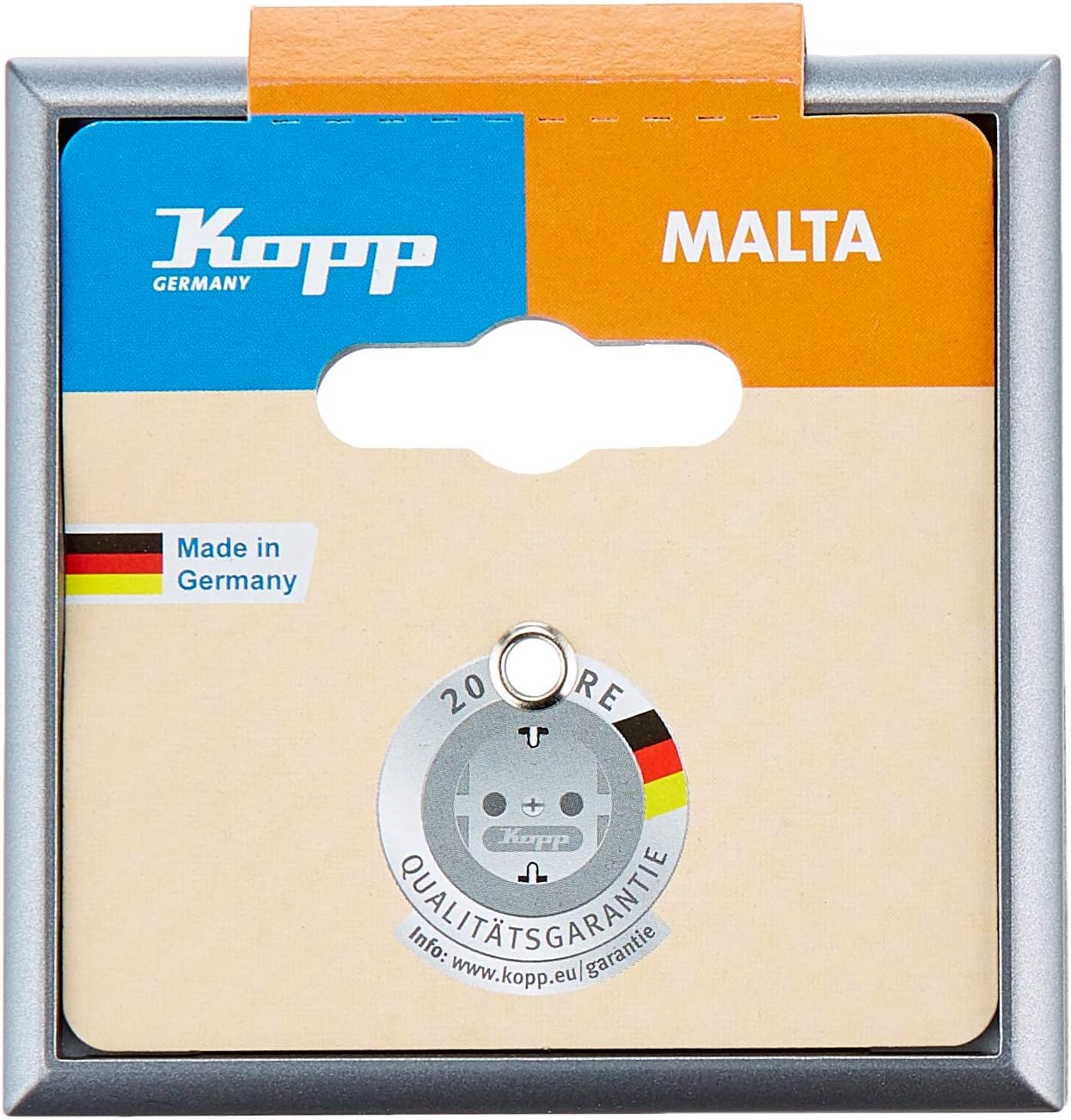 Kopp Malta 309115065 Cover Frame for Vertical and Horizontal Mounting Single Switch Silver Anthracite