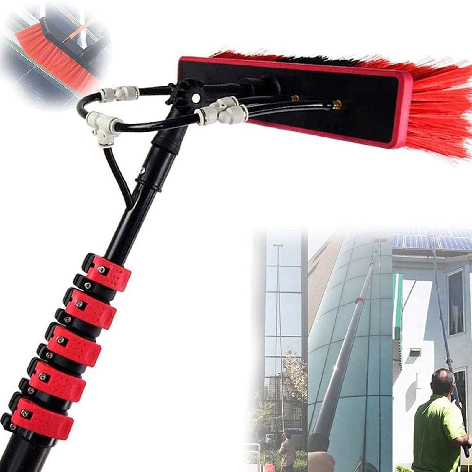 Aioneer Solar Panel Window Cleaning Kit, Window Cleaning Kit With Extension Pole, For Trucks Windows, Glass Wall Photovoltaic Panel Cleaning/36Ft/10.8M-35cm Brush -11M/36FT