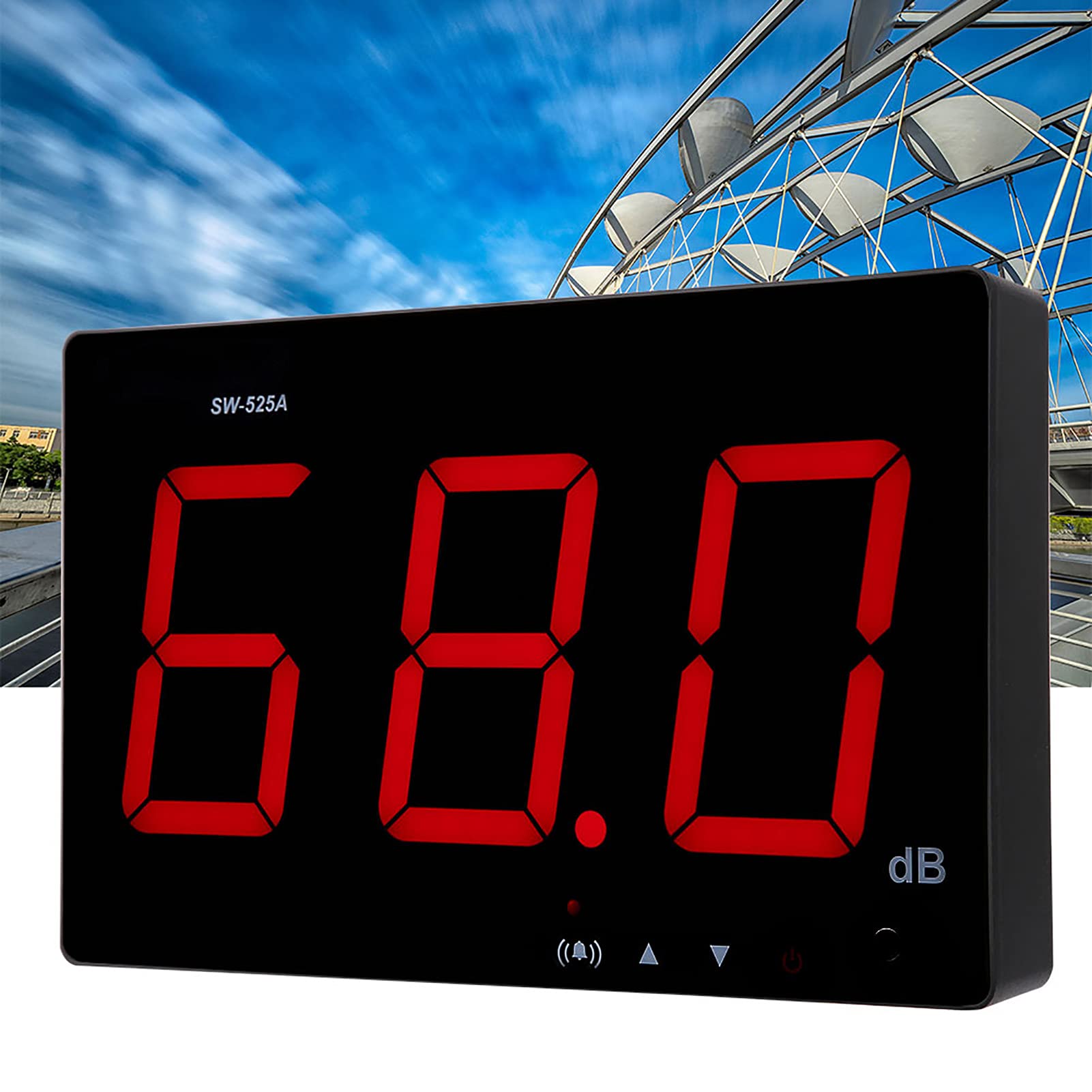 Geräuschpegelmessgerät, 30–130 DB Großer Bereich, Großes LCD-Digitaldisplay mit Summer-Alarm-Blinkanzeige, Wandmontierbar für die Prüfung von Heim und Bürogeräten