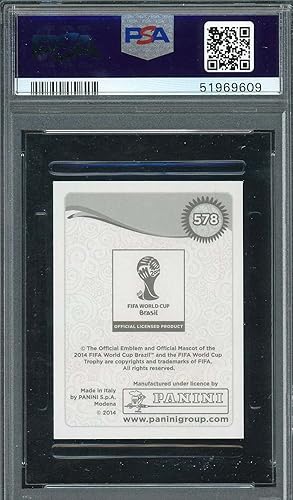 Miniatura 2 de Eden Hazard 2014 Panini World Cup Stickers Card #578 PSA 9