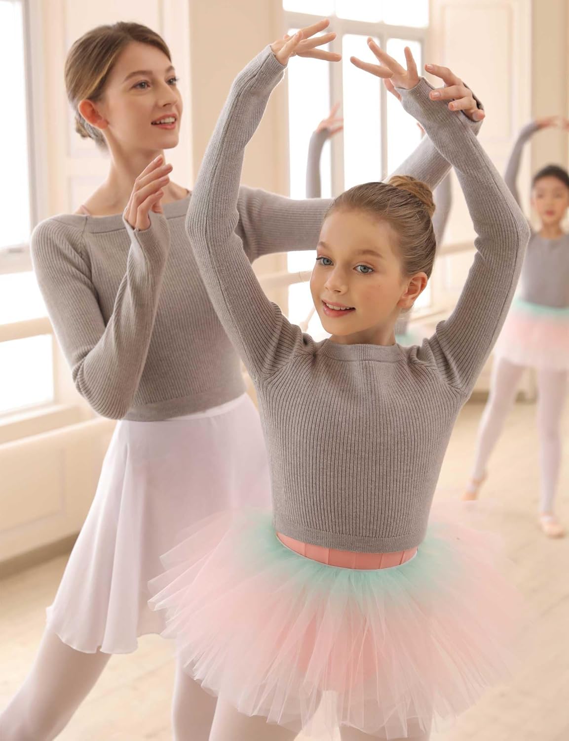 Daydance Teen Girls Women Long Sleeve Dance Sweater Soft Ballet Warm Up Pullover for Leotards - Image 4