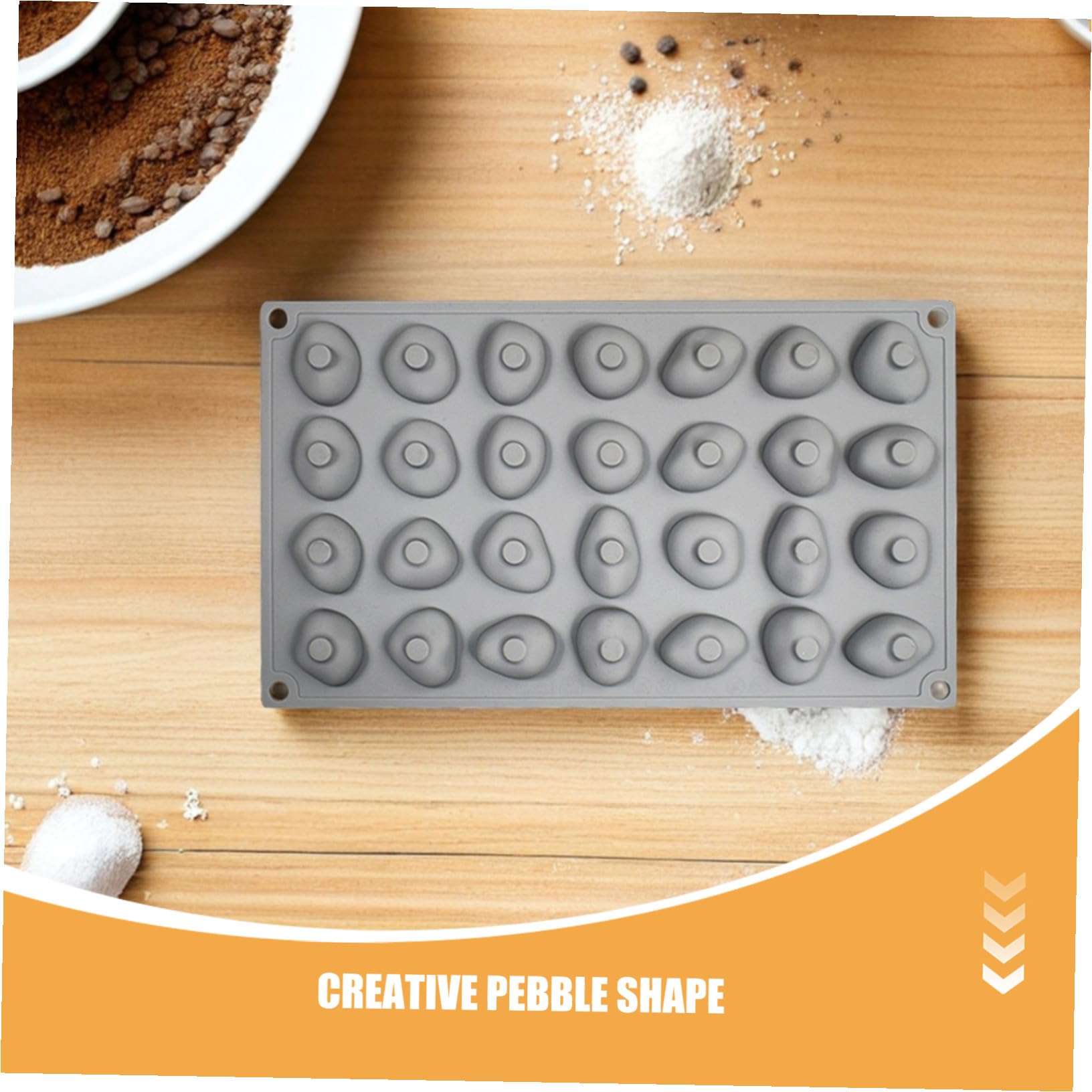 2pezzi Stampo in Silicone per Cioccolato Cavità Forme di Pietra Antiaderente per Mousse al Cioccolato Tartufi Biscotti e Dolci