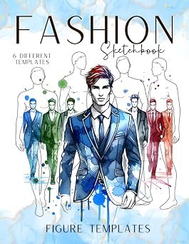 Fashion Sketchbook Male Figure Template Fashion Designer Book, Mens Fasion Illustration Templates for Sketching