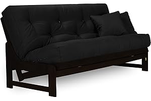 Arden Dark Espresso (Near Black) Futon Set Queen Size