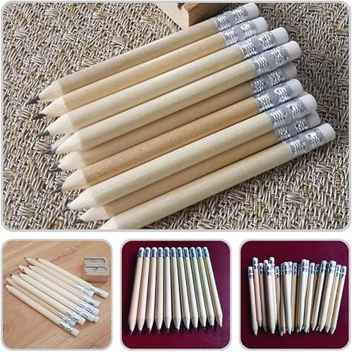 Miniatura 5 de Cabilock 60 lápices cortos de golf, lápices pequeños, lápices de escritura cortos, lápices de escritura para niños, mini lápices con borrador,