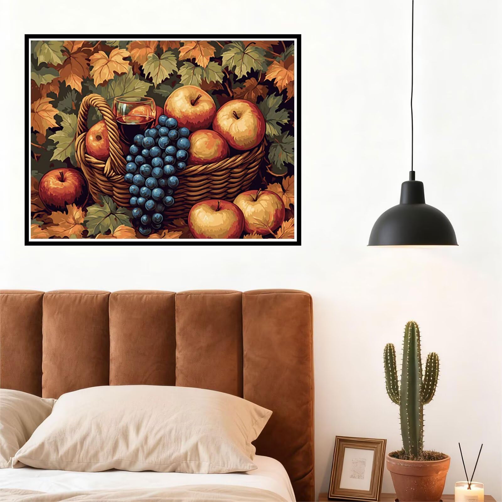 Peinture Numero Adulte Automne Coloriage par Numero Adulte Cocktail DIY Paint by Numbers, avec Pinceaux Peinture Loisir Creatif Enfant Numéro D'art Cadeau Femme, Pour Decoration Maison 60x80cm H - 875