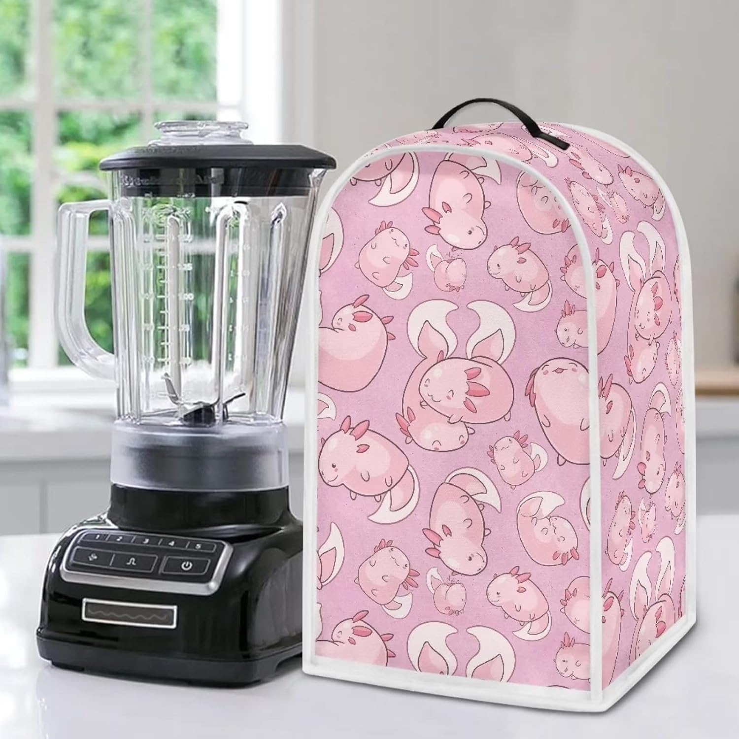 Poceacles Pink Axolotl Pattern Kitchen Blender Dust Cover Food