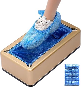 Generic Automatic Shoe Cover Dispenser Machine with 200 Pcs Plastic Disposable Shoe Covers for Home, Offices, Supermarket, Factory, HospitalA, Size