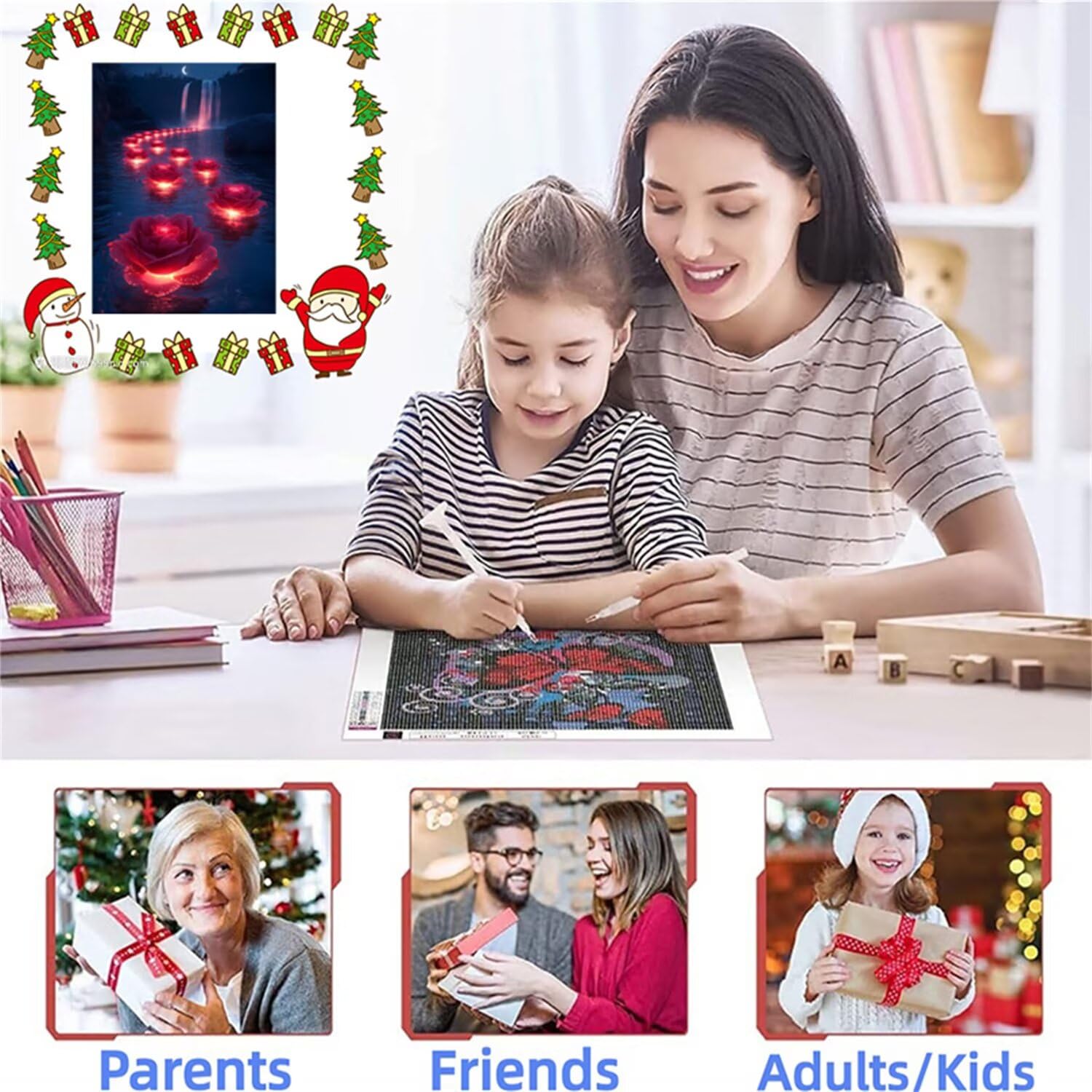 Diamentowa sztuka, lotos, malarstwo diamentowe, jesień, DIY, kwadratowe wiertło, klejnot, sztuka, dla dorosłych, początkujących, kryształ górski, haft, zestawy rzemieślnicze, tworzenie mozaiki