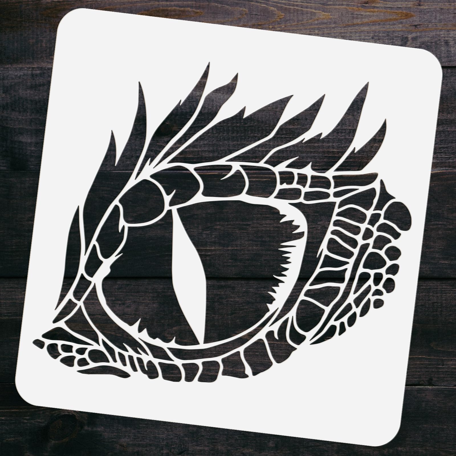 Dragon Stencil Template 11.8x11.8 Inch - Reusable Plastic Painting Stencil For DIY Crafts & Wall Decor