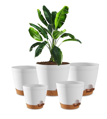 Utopia Home Self Watering Pots for Indoor Plants 6.8"/6.4"/5.9"/5.5"/4.9" Set