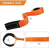 Vista 2 de 2 piezas de 2" x 10 pies de correa de eslinga de elevación de nylon resistente, capacidad de 15000 lb, correa de amarre plana súper resistente