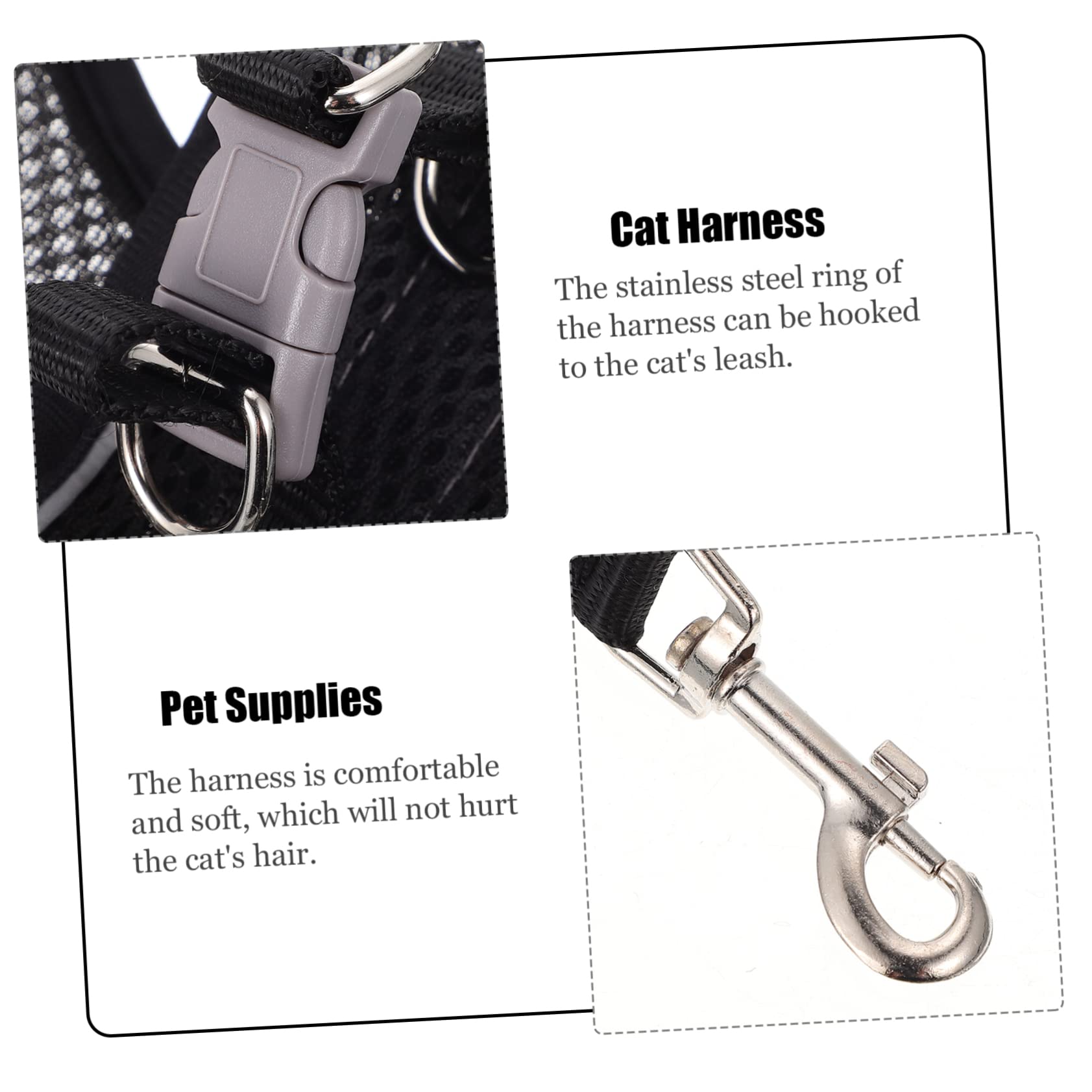 SUPVOX Reflective Cat Harness Leash Vest Kit Traction Rope Pet Supplies Safe for