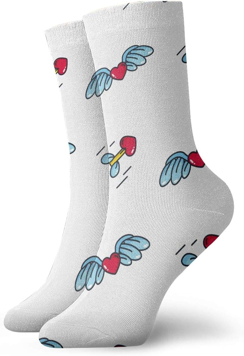Corazones Alas Con Flechas Unisex Transpirable Divertido Cuarto Calcetines Cortos Calcetines De Tobillo Para Hombres Mujeres Calcetines Atléticos Médicos