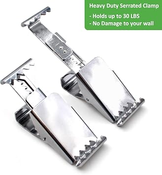 Hangman Brick Hanger Clamp Outdoor Heavy Duty 2-1/4 to 2-3/4 Brick Hook 30lbs No Wall Damage: No Drill, Holes, Nails or Screws