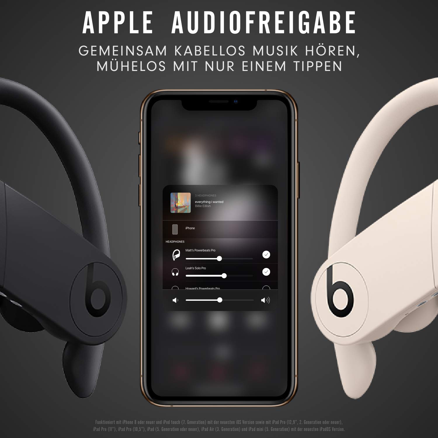 Beats Auricolari Powerbeats Pro wireless – Chip per cuffie Apple H1, Bluetooth di Classe 1, 9 ore di ascolto, auricolari resistenti al sudore- Nero (versione precedente)