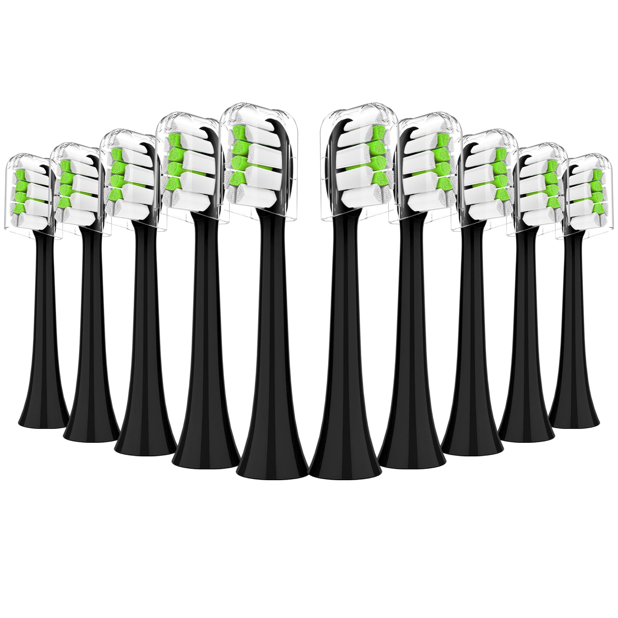 Replacement Toothbrush Heads Compatible with Philips Sonicare:10 Pack Soft Replacement Electric Brush Head Compatible with Phillips Sonicare Plaque Control Snap-on(with Protective Cover)