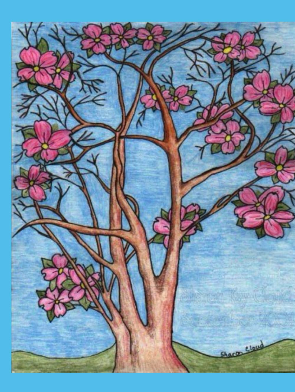 Tableau Dogwood Tree at Camp Dogwood par Sharon Kay pour Décoration Salon Nature