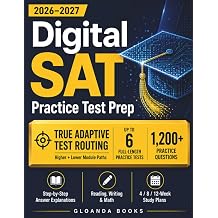 Digital SAT Practice Test Prep SAT Prep Book with Full-Length Practice Tests, Skill Drills, Detailed Answer Explanations, SAT Reading and Writing + SAT Math, 4/8/12-Week Plans