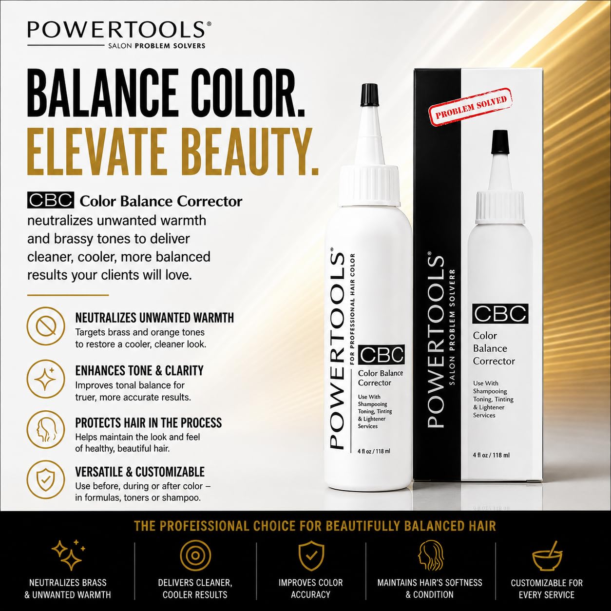 Correcteur de Couleur pour Cheveux CBC 118 ml - Neutralisant Pigments Chauds