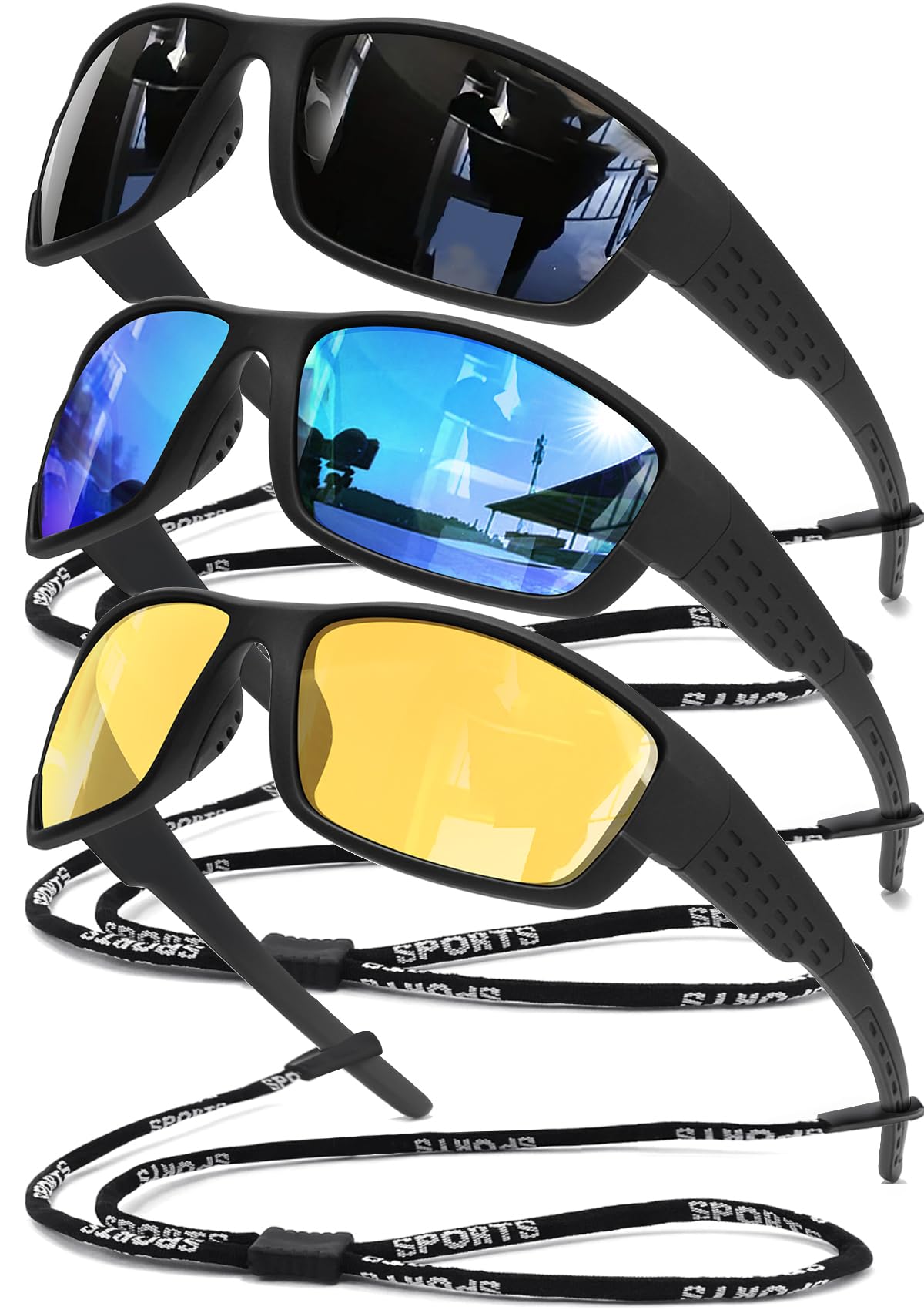 Polarisierte Sport-Sonnenbrille für Herren, UV400-Schutz, leicht, zum Radfahren, Angeln, Fahren, Laufen