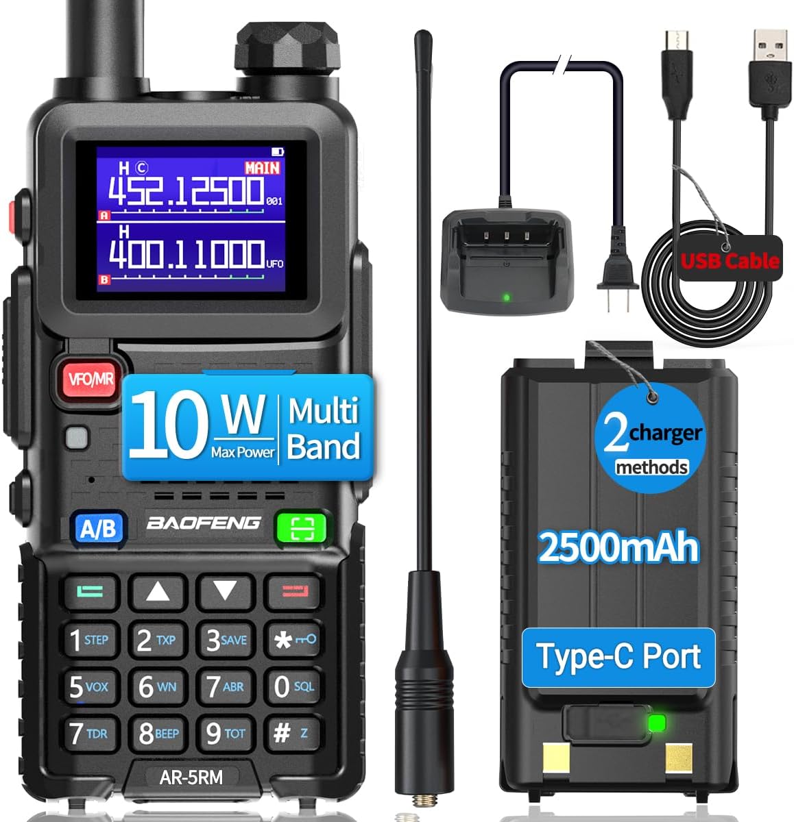 Chargeur USB Pour Baofeng UV-5R UV-5RE DM-5R – Recharge Pratique Depuis Voiture, Powerbank Ou PC