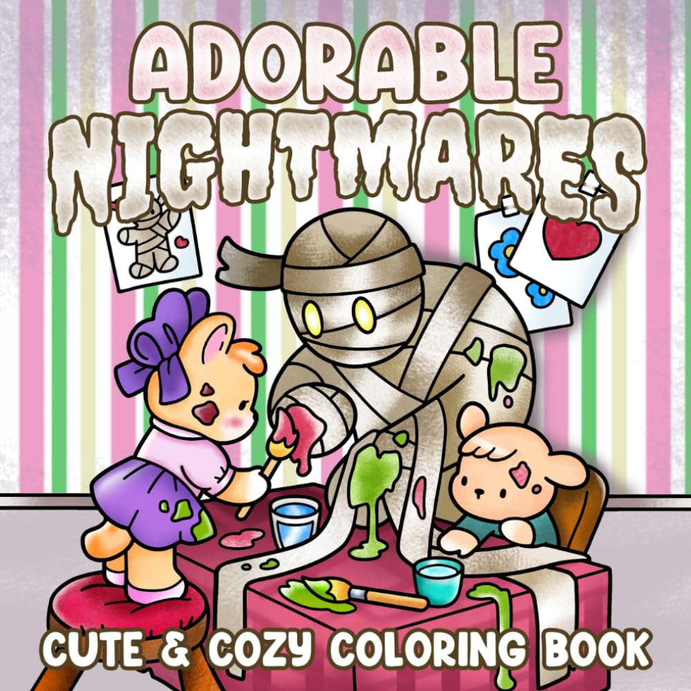 Adorable Nightmares: Spooky Coloring Book for Adults & Teens Featuring Sweet Characters, Creepy Scenes, and Cozy Moments for Relaxation