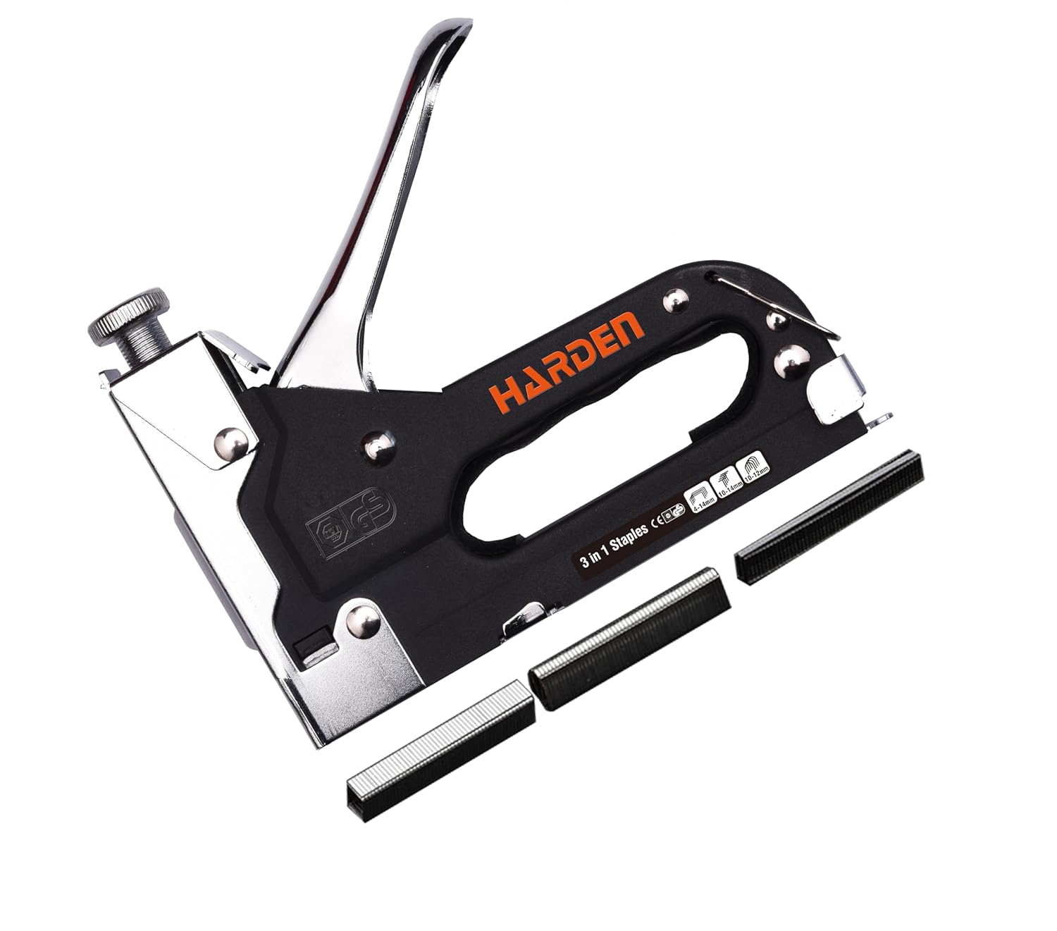 HARDEN 4-14mm 3-in-1 Handheld Tacker Staple Stapler, Steel Heavy Duty ...