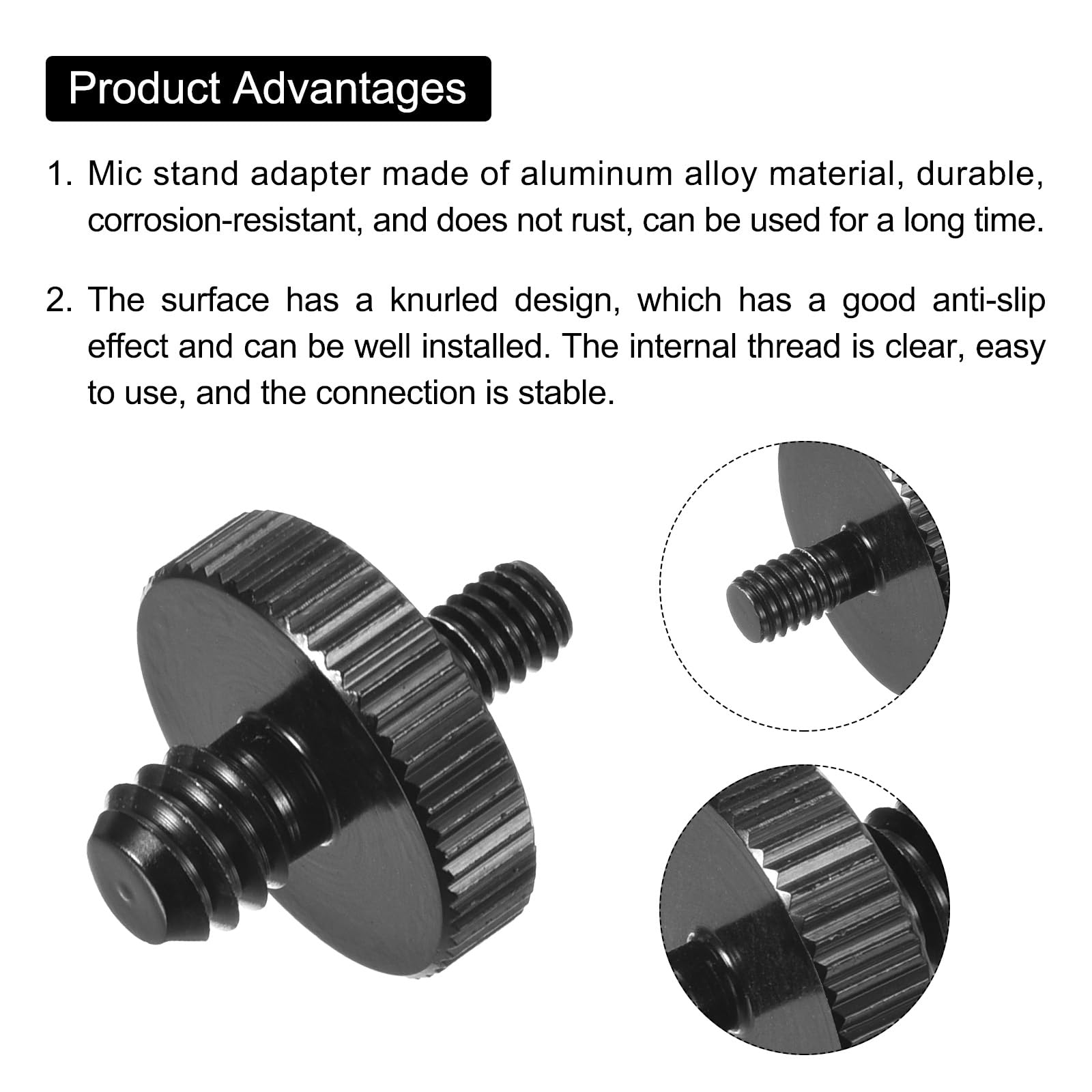 QUARKZMAN 2PCS Adaptateur de support de microphone filetage mâle 1/4 à M4 adaptateur de vis pour support de microphone vers adaptateur de monture trépied pour appareil photo
