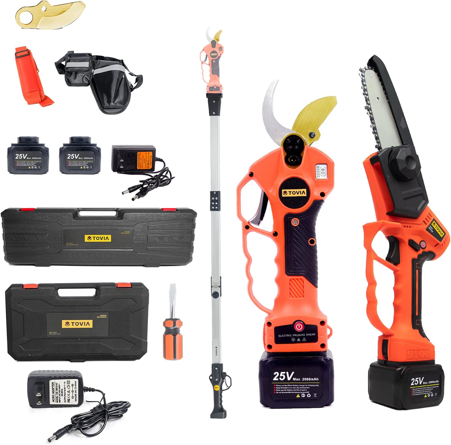 T TOVIA Cordless Electric Pruner Kit, 1.6 Inch Pruning