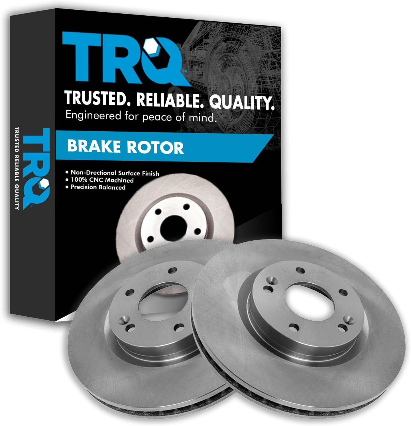 TRQ Front Brake Rotors Set Vented Compatible with 20067-2016 Hyundai Santa Fe